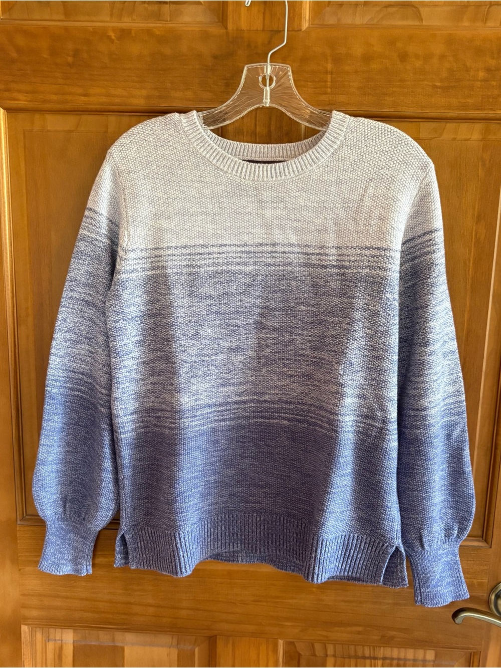 Gloria Vanderbilt Purple Gradient Ombre Crewneck Soft Knit Sweater, Women's M